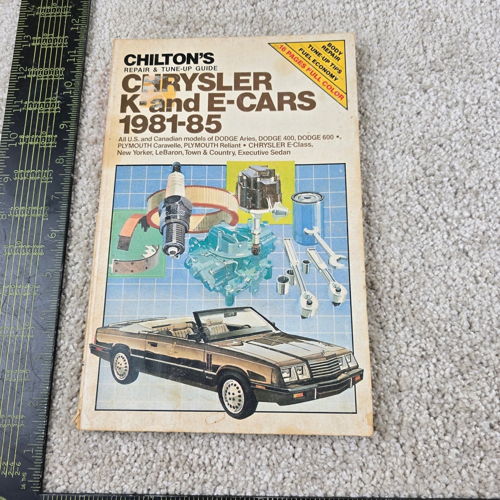 Chilton‎ Repair Guide Chrysler K-and E-Cars 1981-85 Dodge Plymouth 7163